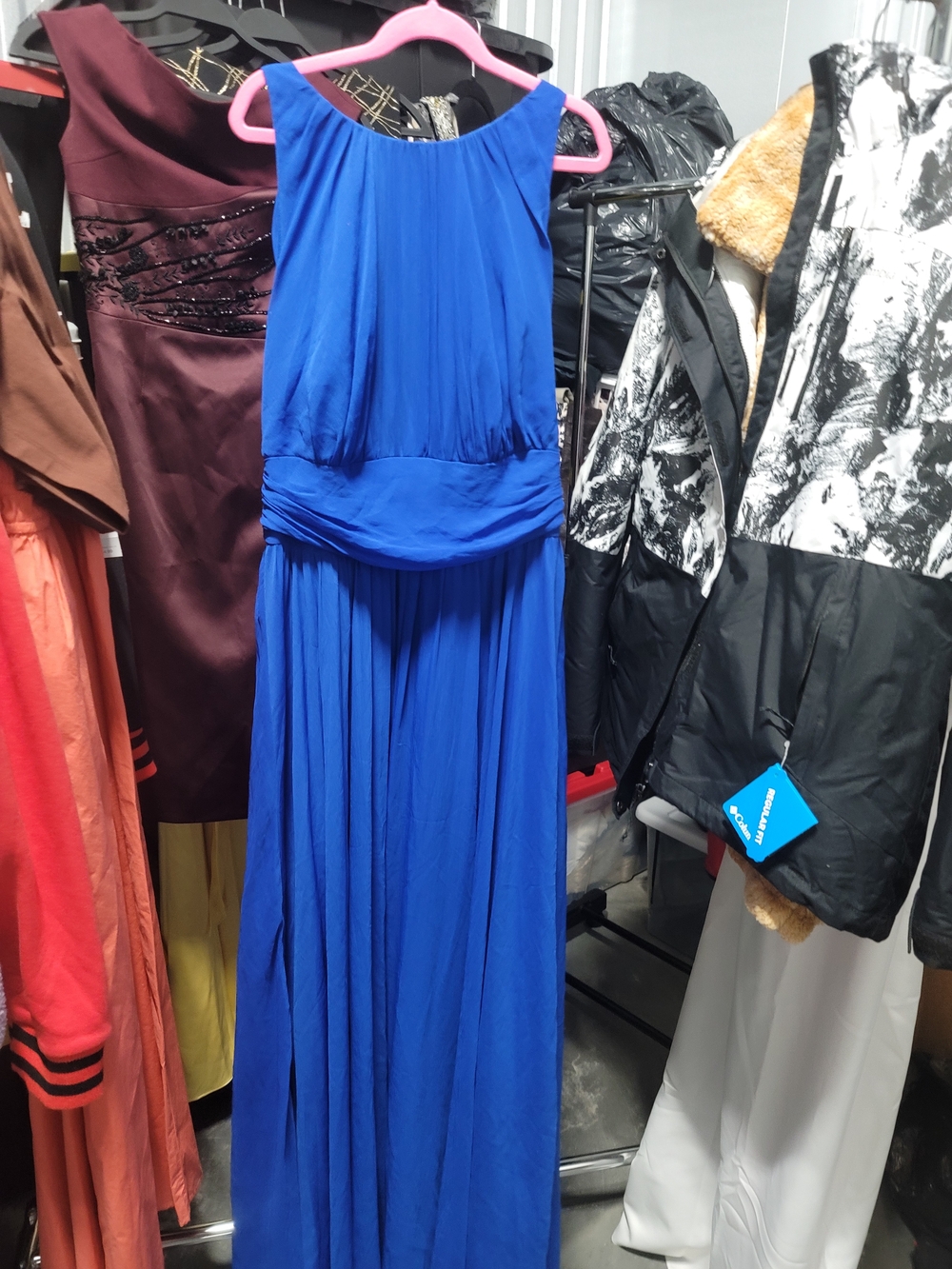 Mishka Royal Blue Maxi Dress with Draped Waist Sz4 - Picture 3 of 3
